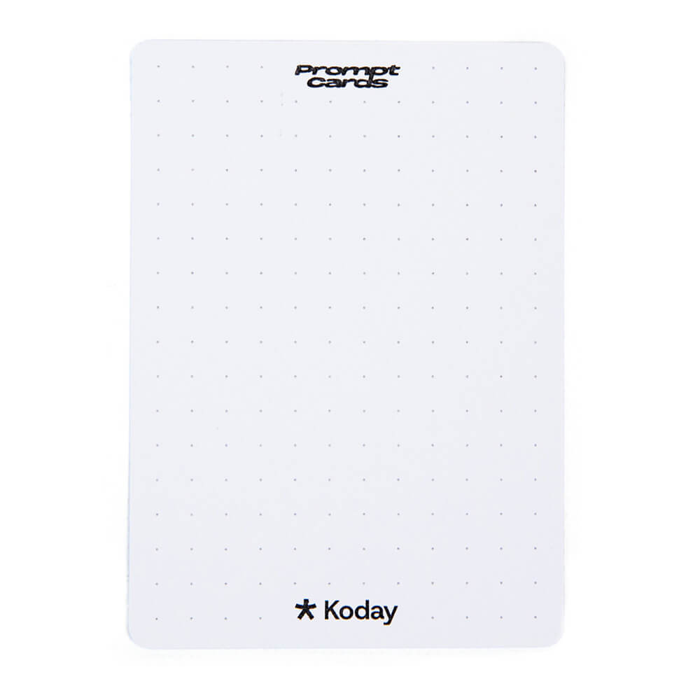 back of Koday Prompt Cards card against a white background